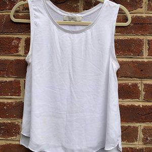 Loft White Flowy Tank Top
